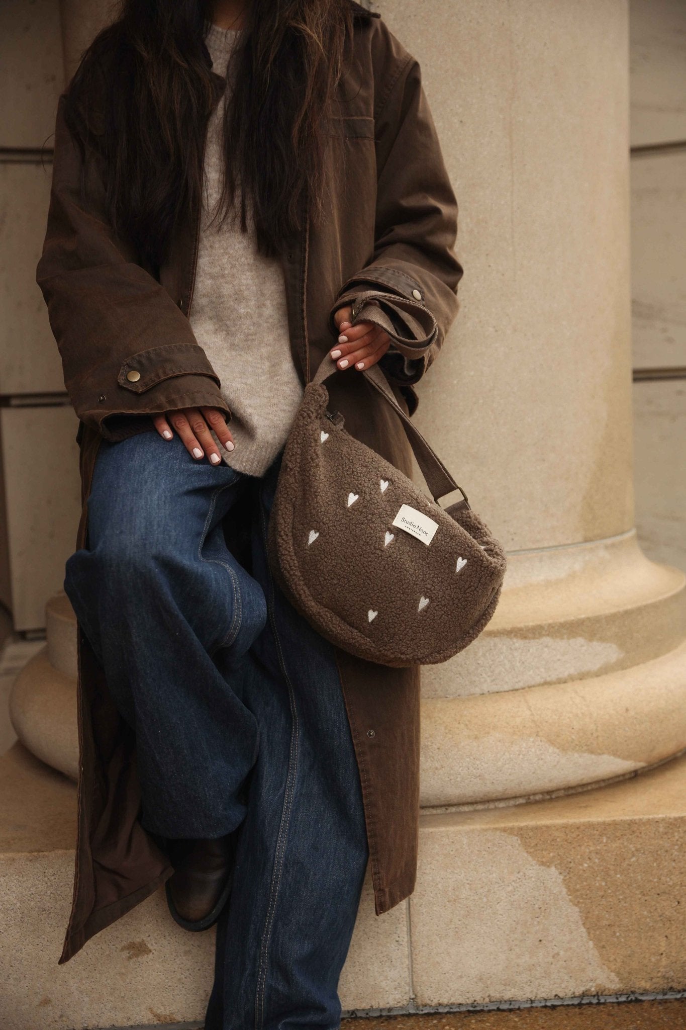 Crossbody ledvinka STUDIO NOOS Brown Teddy Hearts | Stylové doplňky pro děti a ženy | Lavly.cz