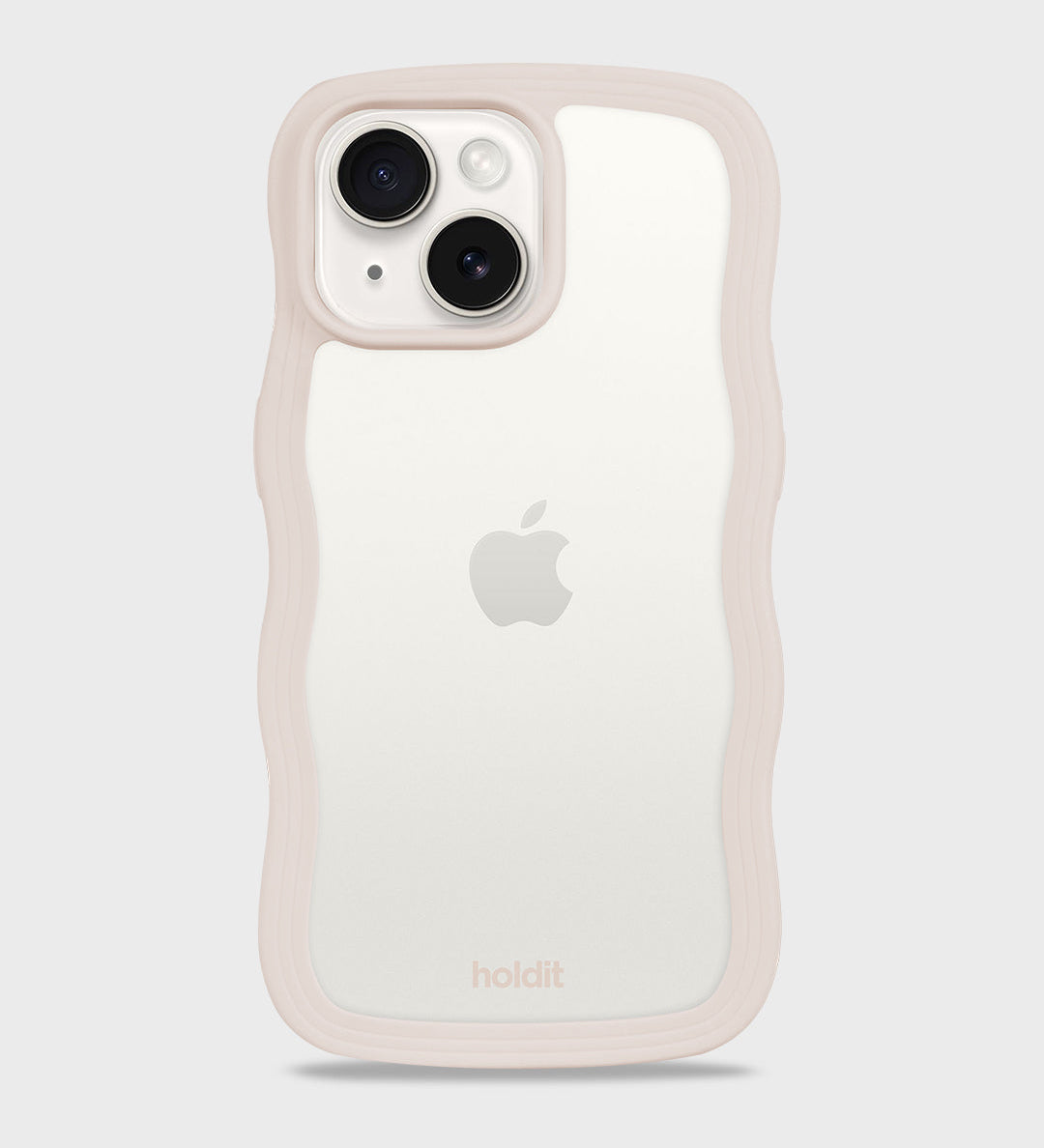 Kryt na iPhone HOLDIT Wavy Light Beige / Transparent