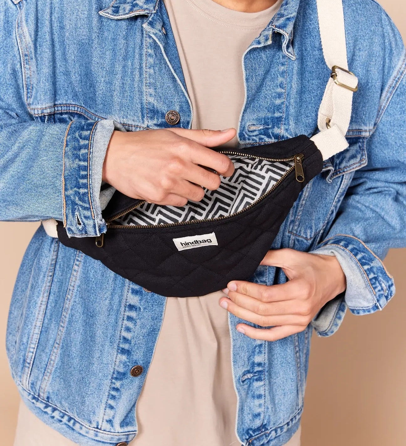 Crossbody ledvinka HINDBAG Olivia Quilted Black | Lavly.cz