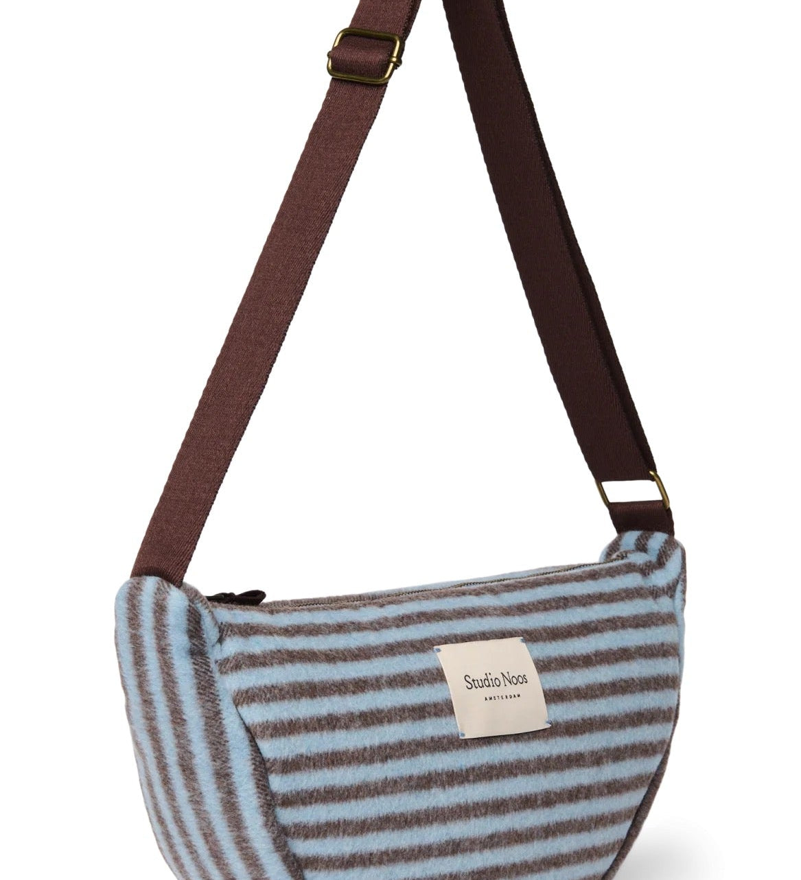 Crossbody ledvinka STUDIO NOOS Light Blue / Brown Stripy Wool | Lavly.cz