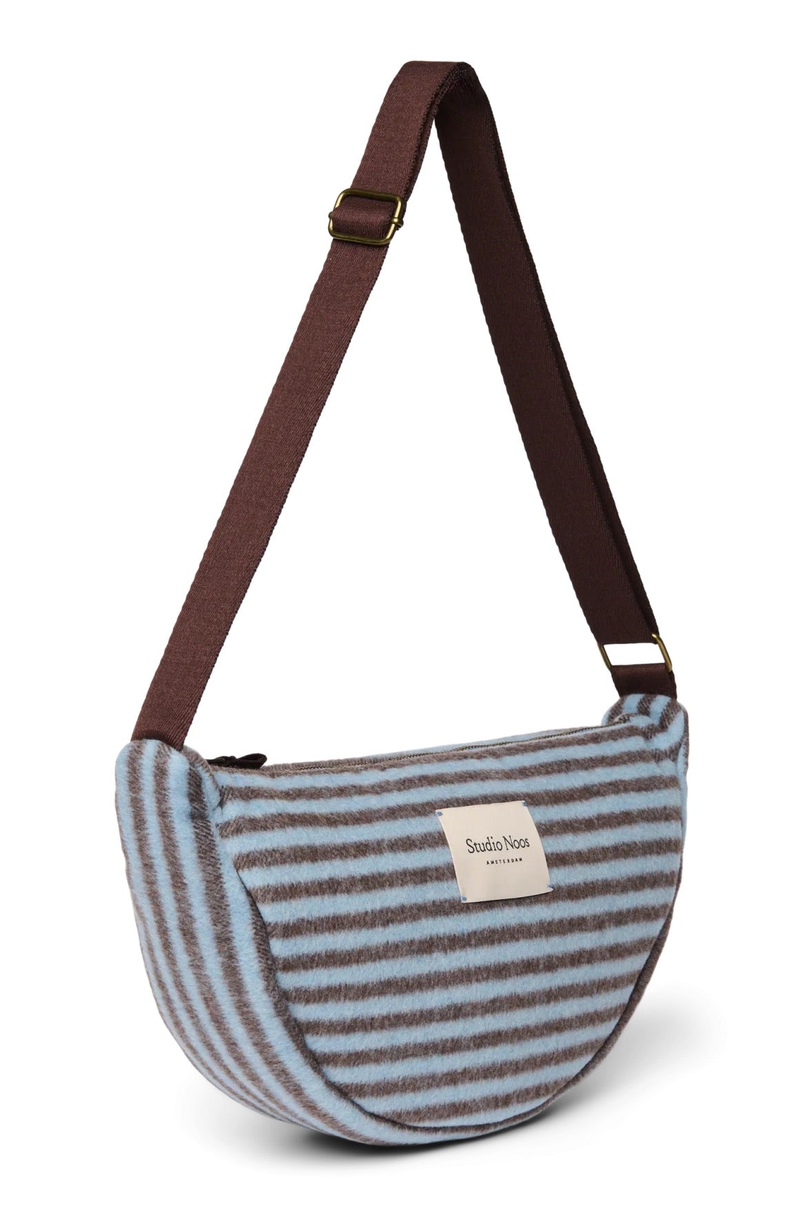 Crossbody ledvinka STUDIO NOOS Light Blue / Brown Stripy Wool | Lavly.cz