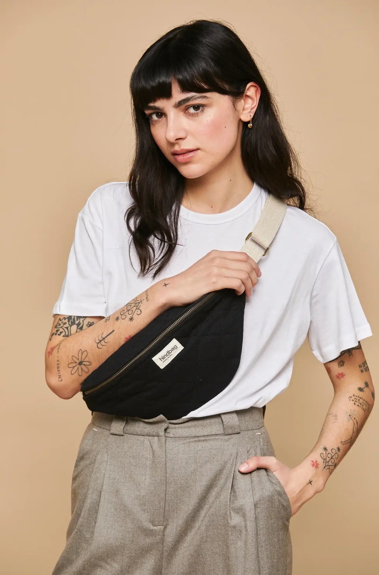 Crossbody ledvinka HINDBAG Olivia Quilted Black | Lavly.cz