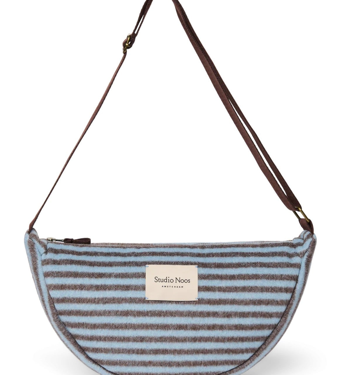 Crossbody ledvinka STUDIO NOOS Light Blue / Brown Stripy Wool | Lavly.cz