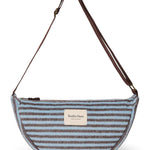Crossbody ledvinka STUDIO NOOS Light Blue / Brown Stripy Wool | Lavly.cz
