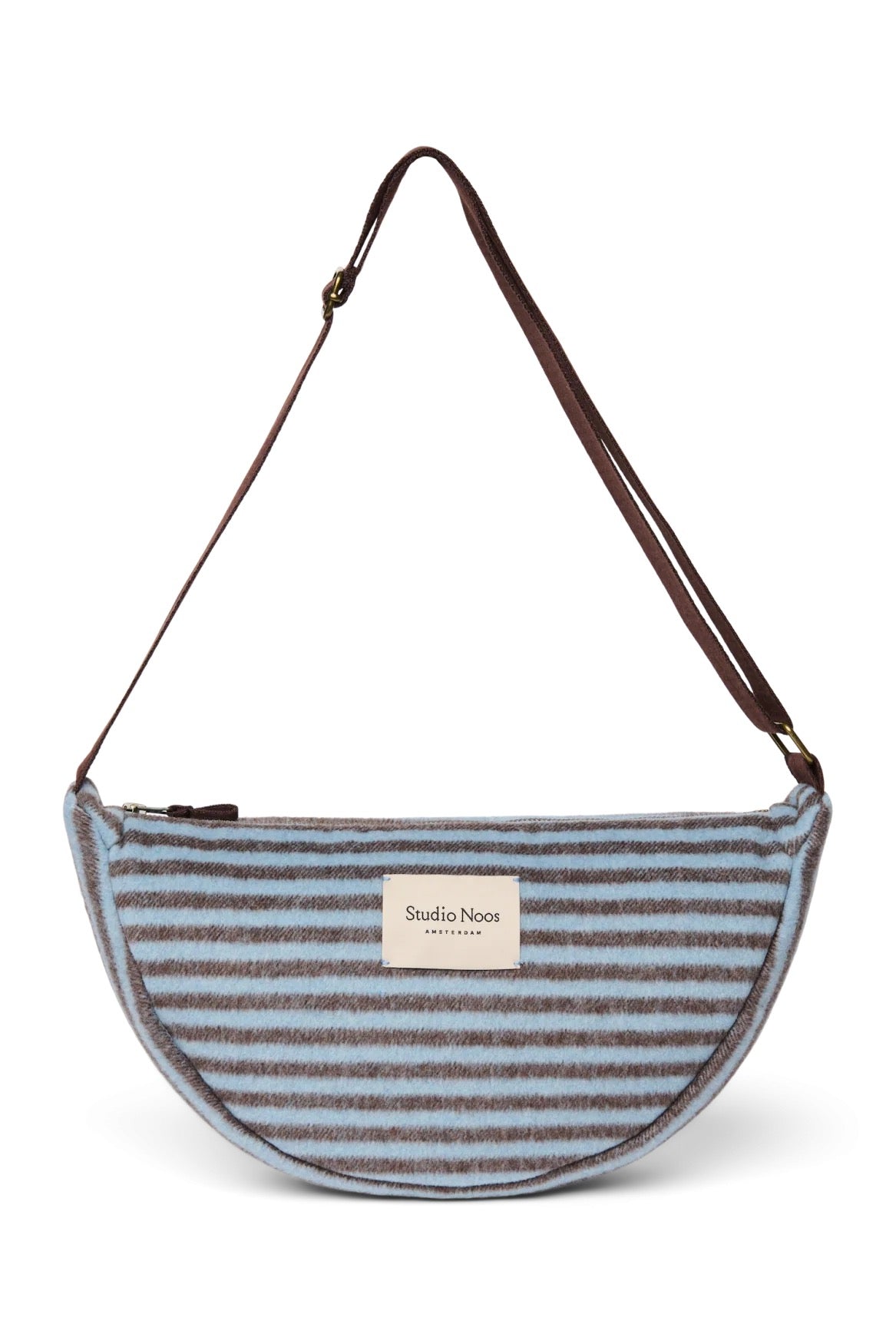 Crossbody ledvinka STUDIO NOOS Light Blue / Brown Stripy Wool | Lavly.cz