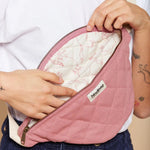 Crossbody ledvinka HINDBAG Olivia Quilted Blush Pink | Lavly.cz