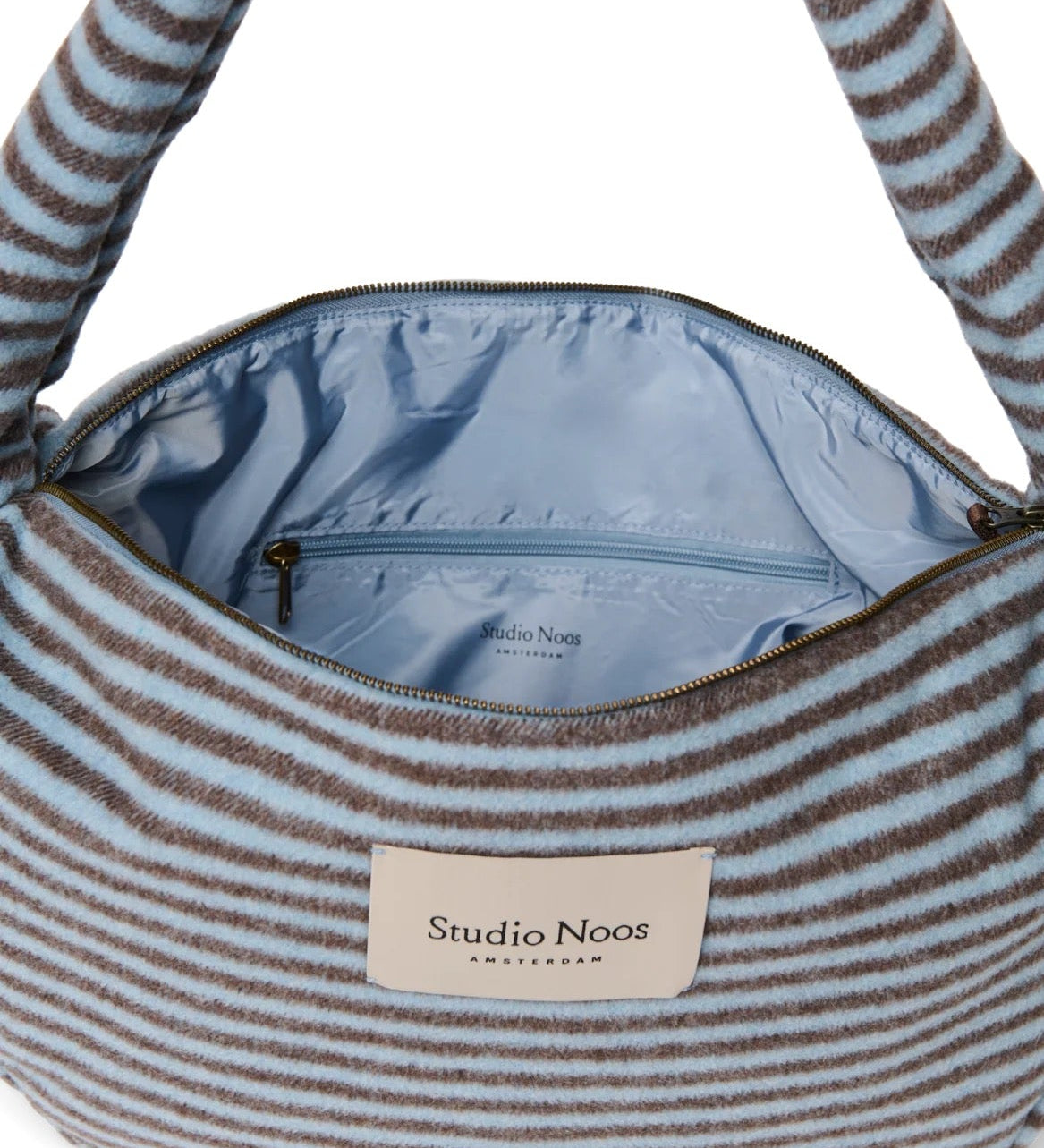 Crossbody taška STUDIO NOOS Light Blue / Brown Stripy Wool | Lavly.cz