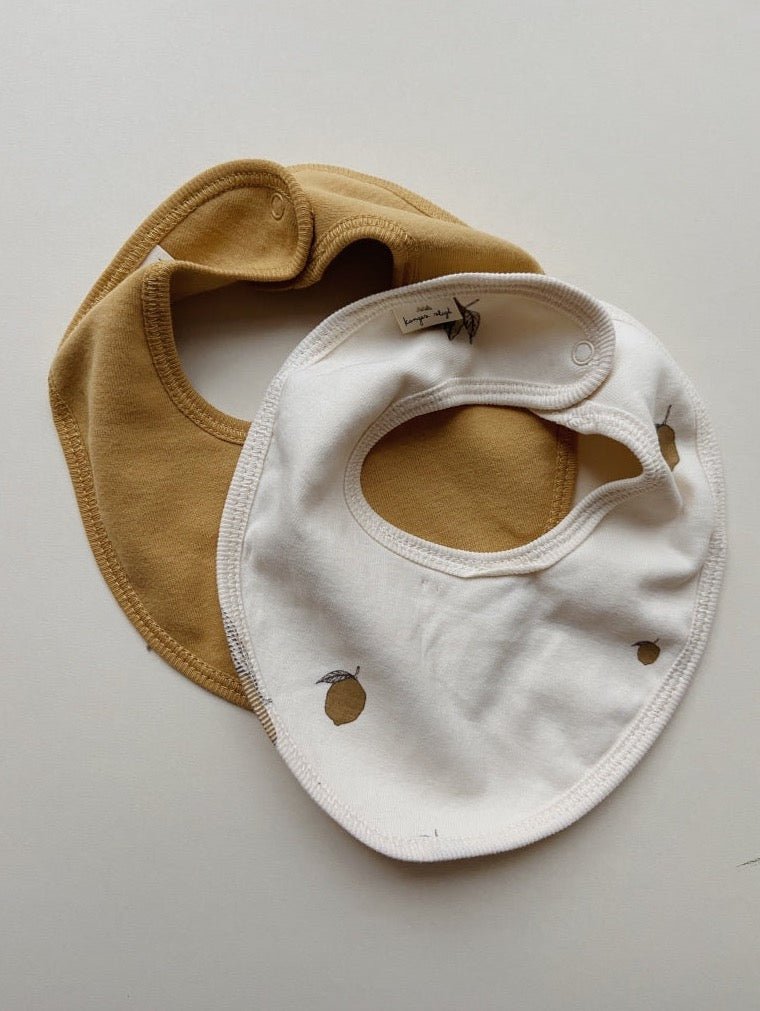 Bavlněné bryndáčky pro miminko KONGES SLOJD Lemon 2 kusy | Stylové doplňky pro děti a ženy | Lavly.cz