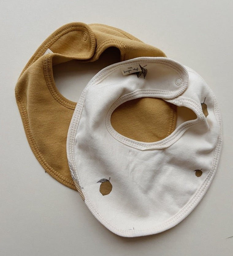 Bavlněné bryndáčky pro miminko KONGES SLOJD Lemon 2 kusy | Stylové doplňky pro děti a ženy | Lavly.cz