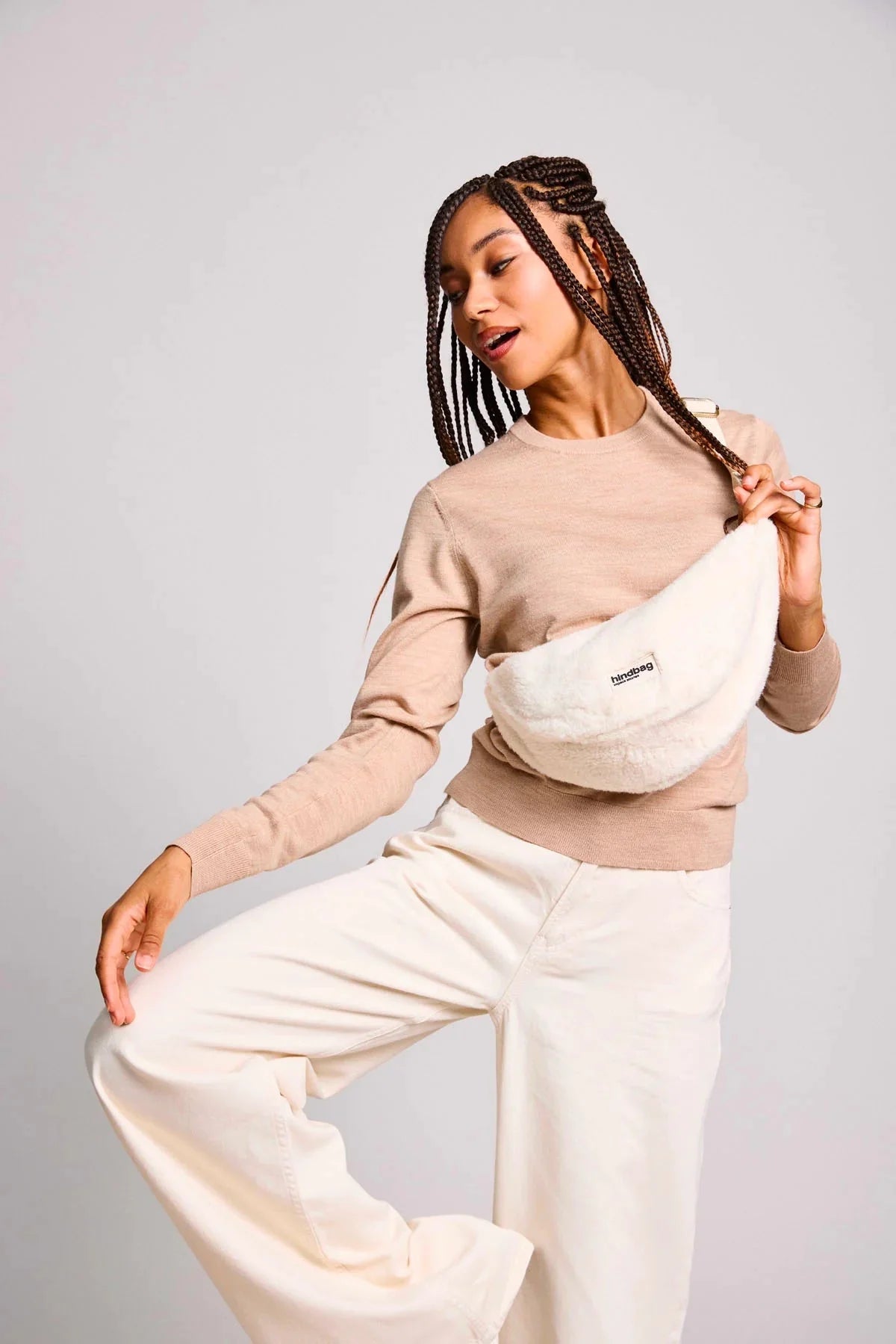 Crossbody ledvinka HINDBAG Andrea Teddy Arctic | Lavly.cz