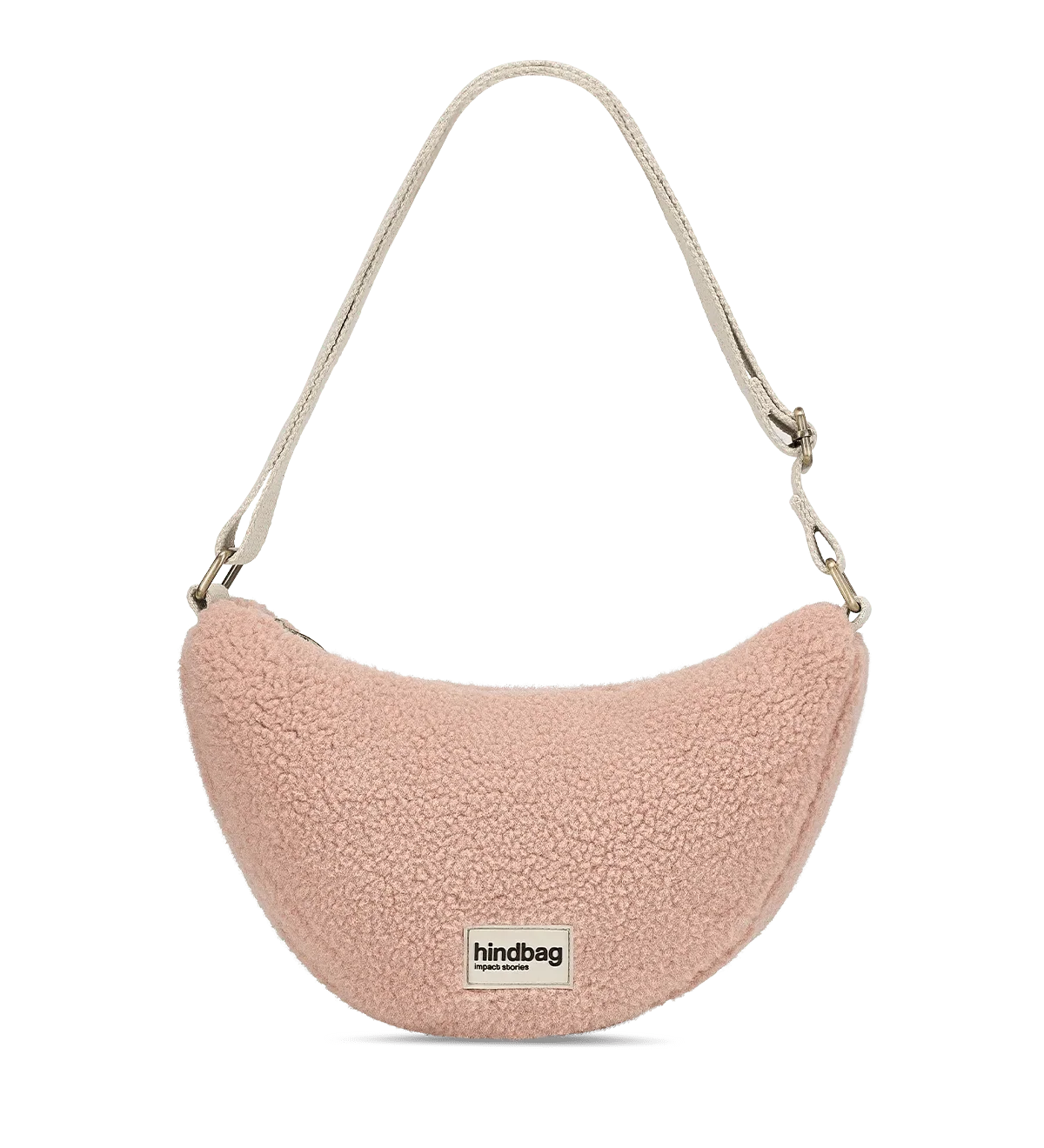 Crossbody ledvinka HINDBAG Andrea Teddy Powder Pink | Lavly.cz