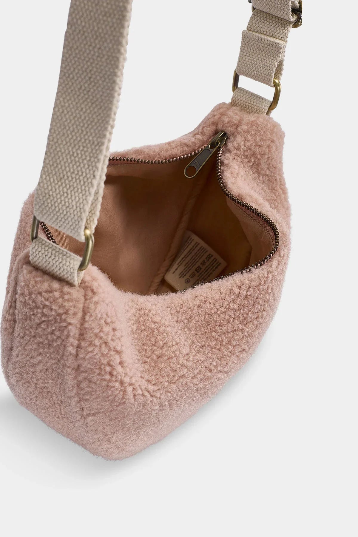 Crossbody ledvinka HINDBAG Andrea Teddy Powder Pink | Lavly.cz