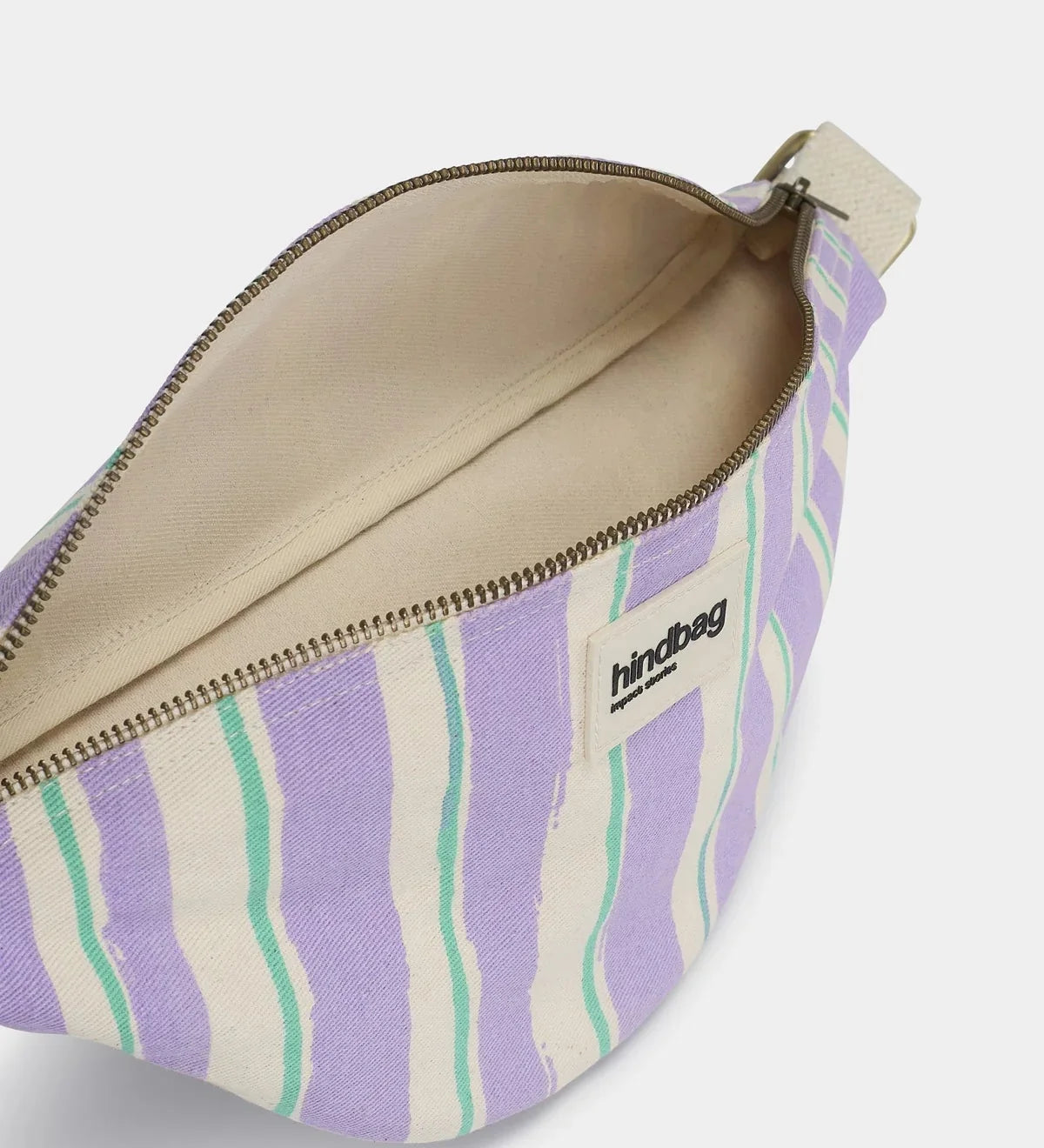 Crossbody ledvinka HINDBAG Olivia Green and Parma Stripes | Lavly.cz
