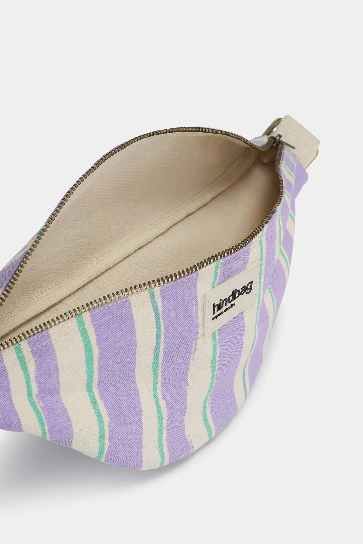 Crossbody ledvinka HINDBAG Olivia Green and Parma Stripes | Lavly.cz