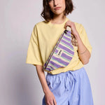 Crossbody ledvinka HINDBAG Olivia Green and Parma Stripes | Lavly.cz