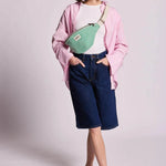 Crossbody ledvinka HINDBAG Olivia Green Stripes | Lavly.cz