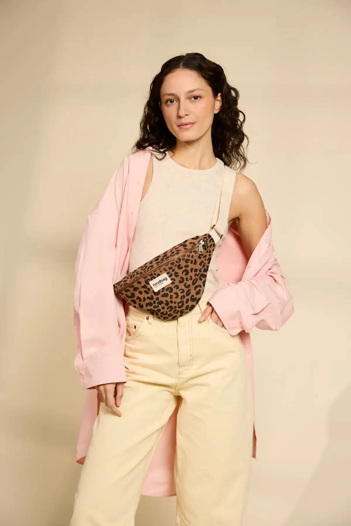 Crossbody ledvinka HINDBAG Olivia Leopard Cinnamon | Lavly.cz