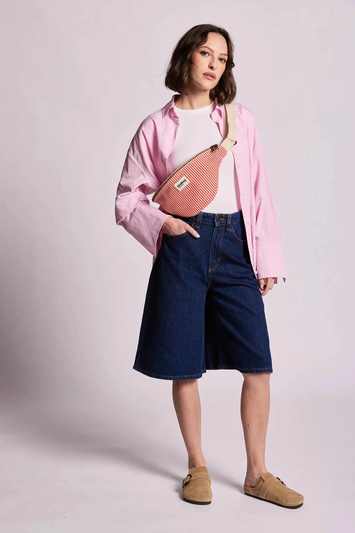 Crossbody ledvinka HINDBAG Olivia Red Stripes | Lavly.cz