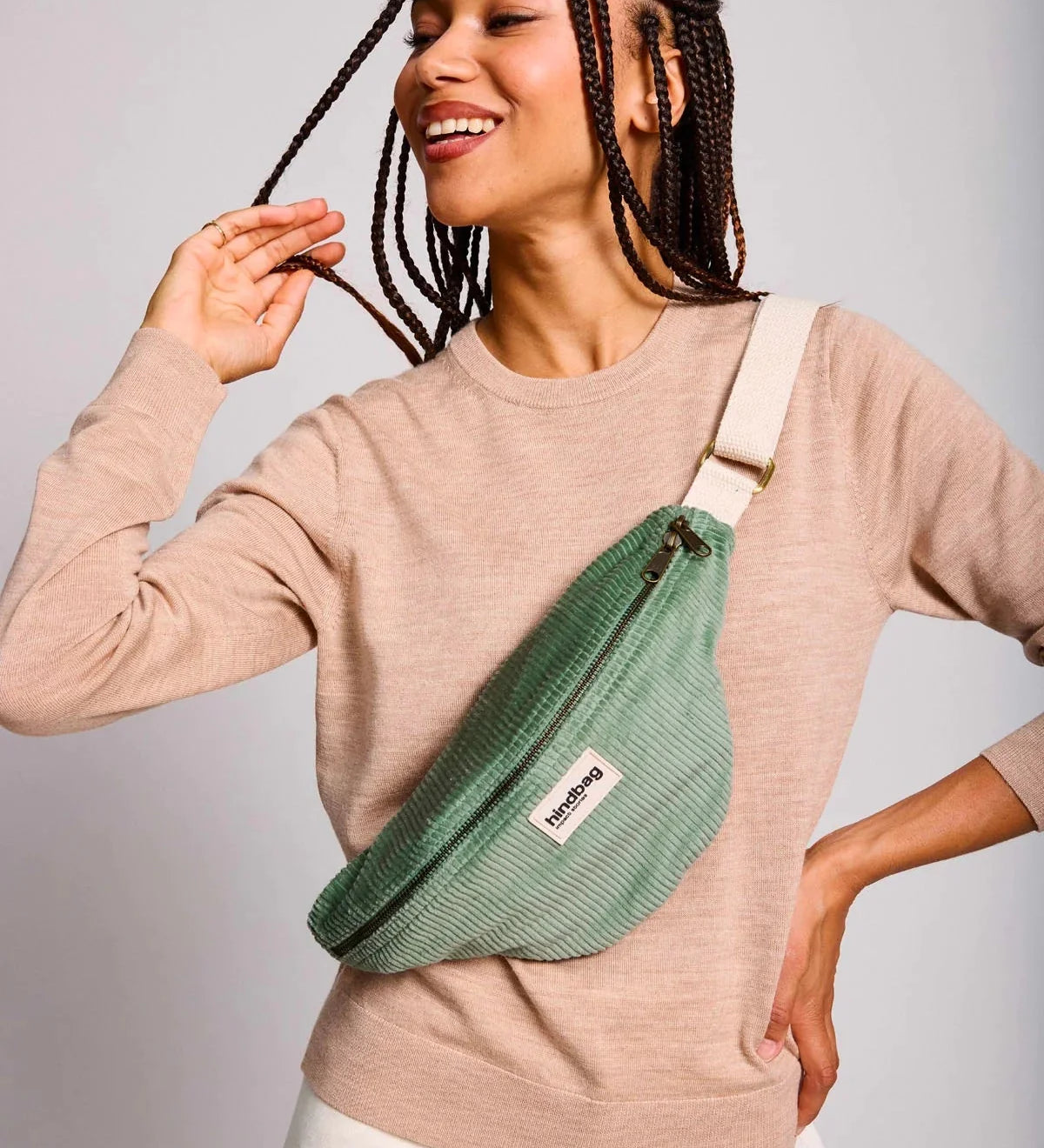 Crossbody ledvinka HINDBAG Olivia Velvet Mint Green | Lavly.cz