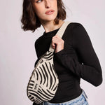 Crossbody ledvinka HINDBAG Olivia Zebra ecru | Lavly.cz