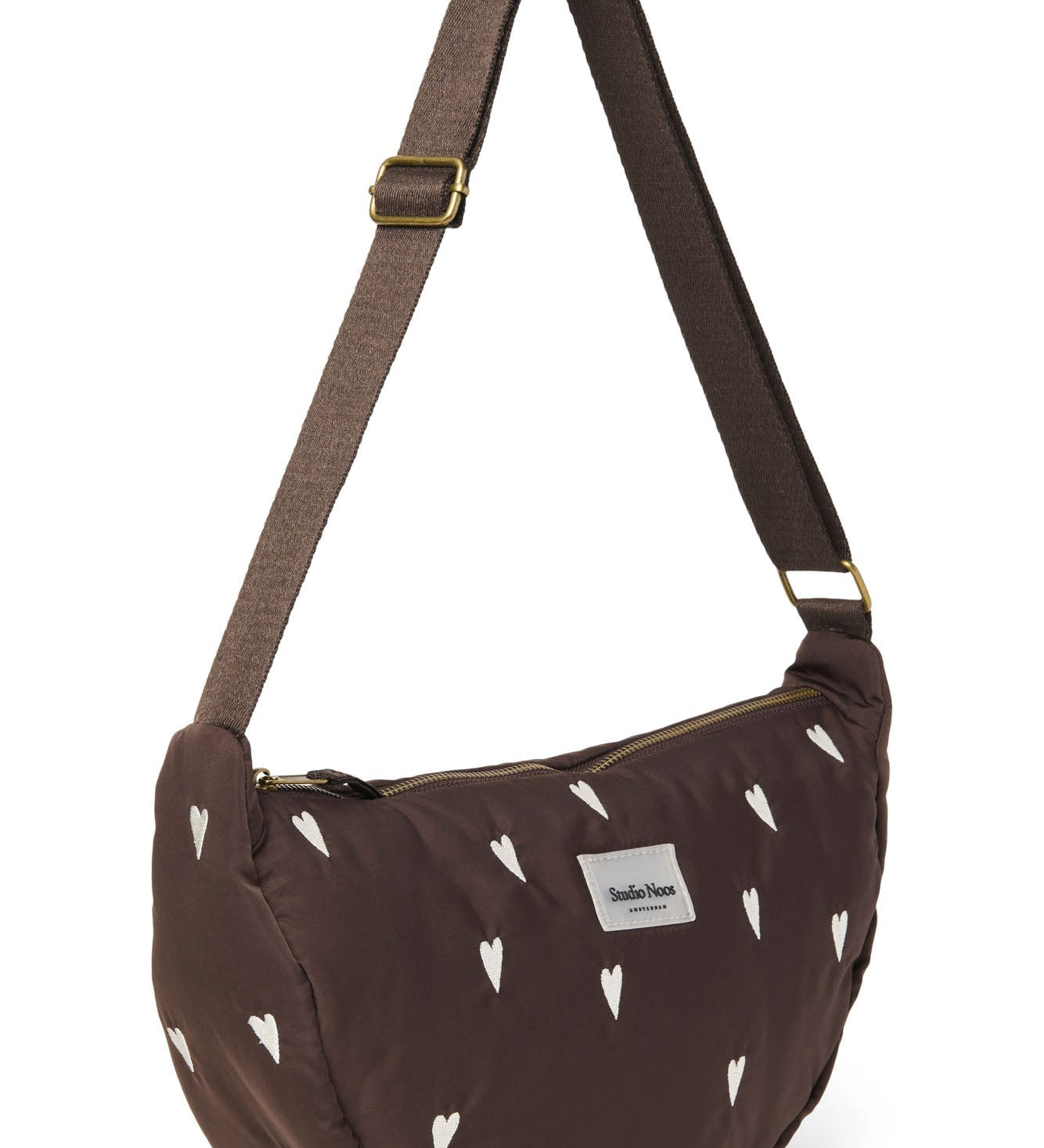Crossbody ledvinka STUDIO NOOS Brown Hearts Puffy | Stylové doplňky pro děti a ženy | Lavly.cz