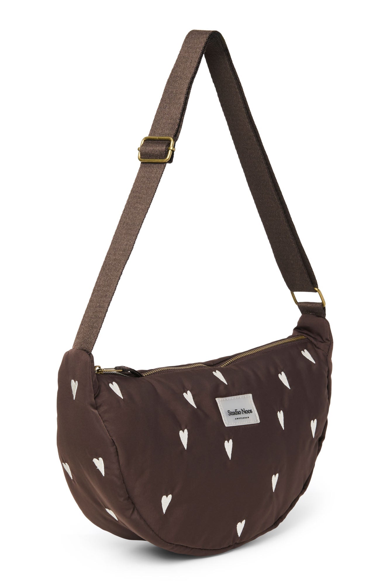 Crossbody ledvinka STUDIO NOOS Brown Hearts Puffy | Stylové doplňky pro děti a ženy | Lavly.cz