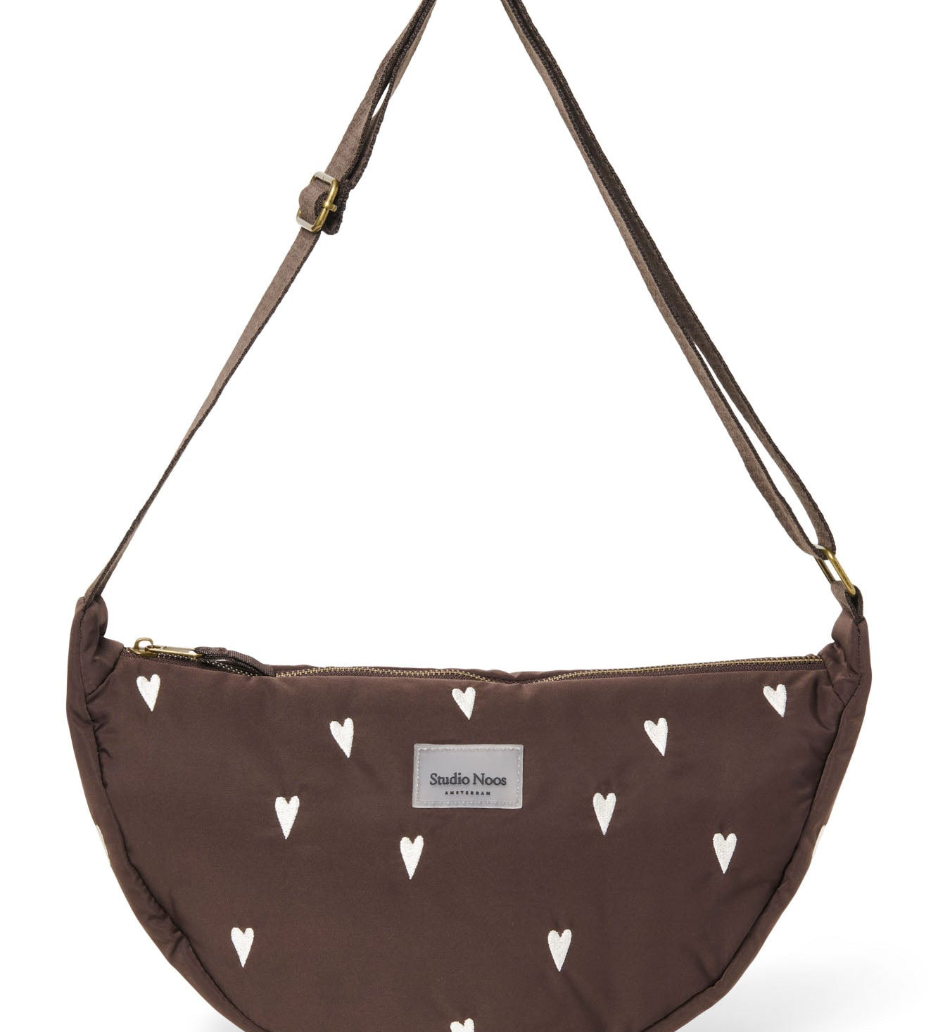 Crossbody ledvinka STUDIO NOOS Brown Hearts Puffy | Stylové doplňky pro děti a ženy | Lavly.cz