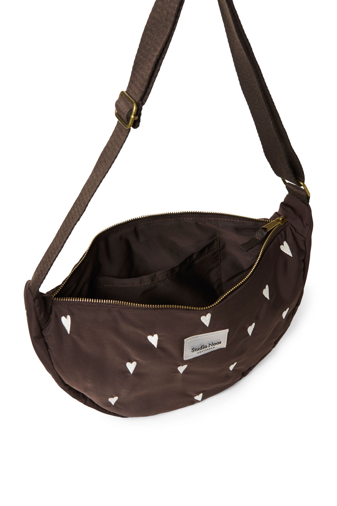 Crossbody ledvinka STUDIO NOOS Brown Hearts Puffy | Stylové doplňky pro děti a ženy | Lavly.cz