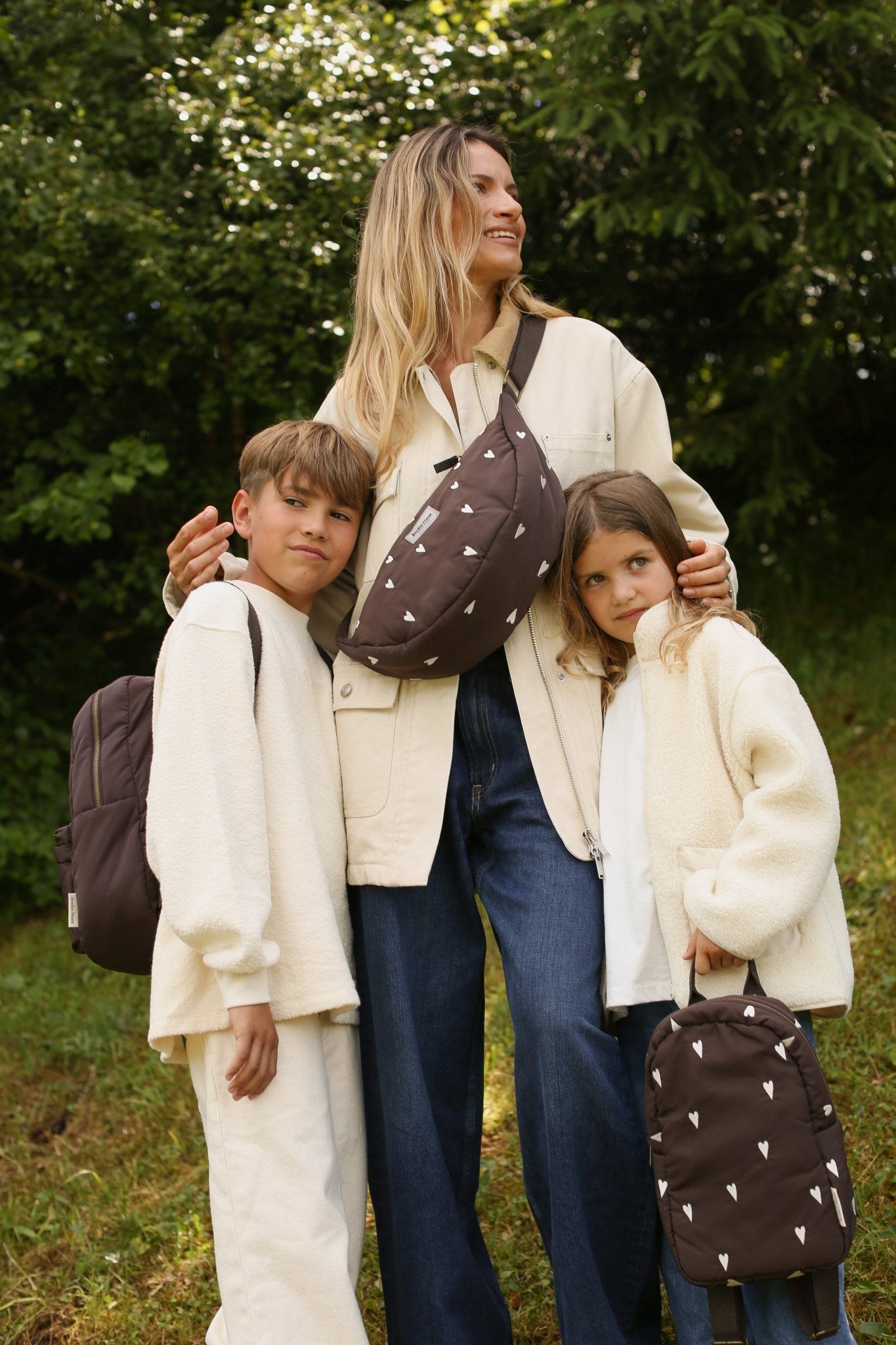 Crossbody ledvinka STUDIO NOOS Brown Hearts Puffy | Stylové doplňky pro děti a ženy | Lavly.cz