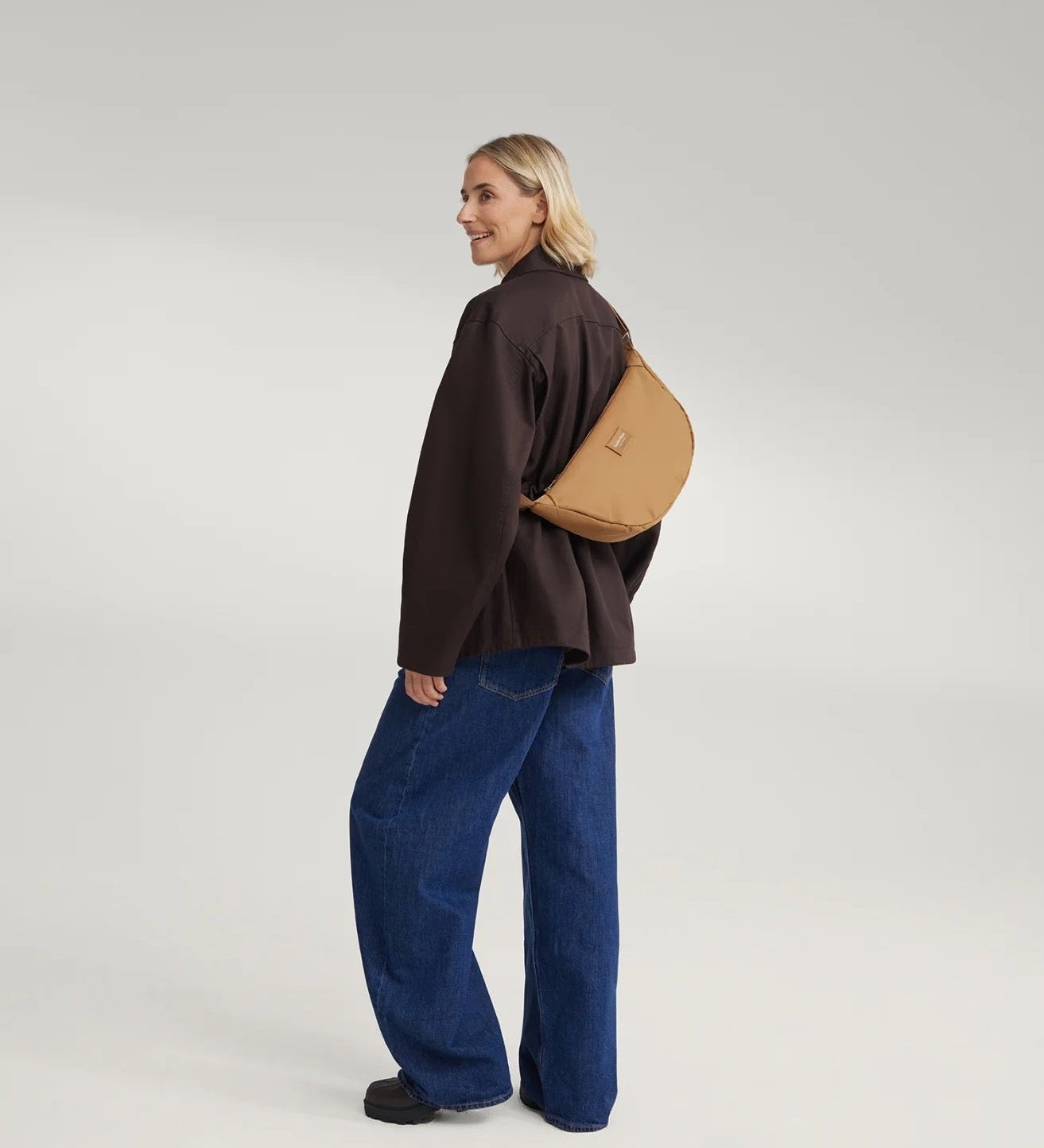 Crossbody ledvinka STUDIO NOOS Brown Technical Puffy | Lavly.cz