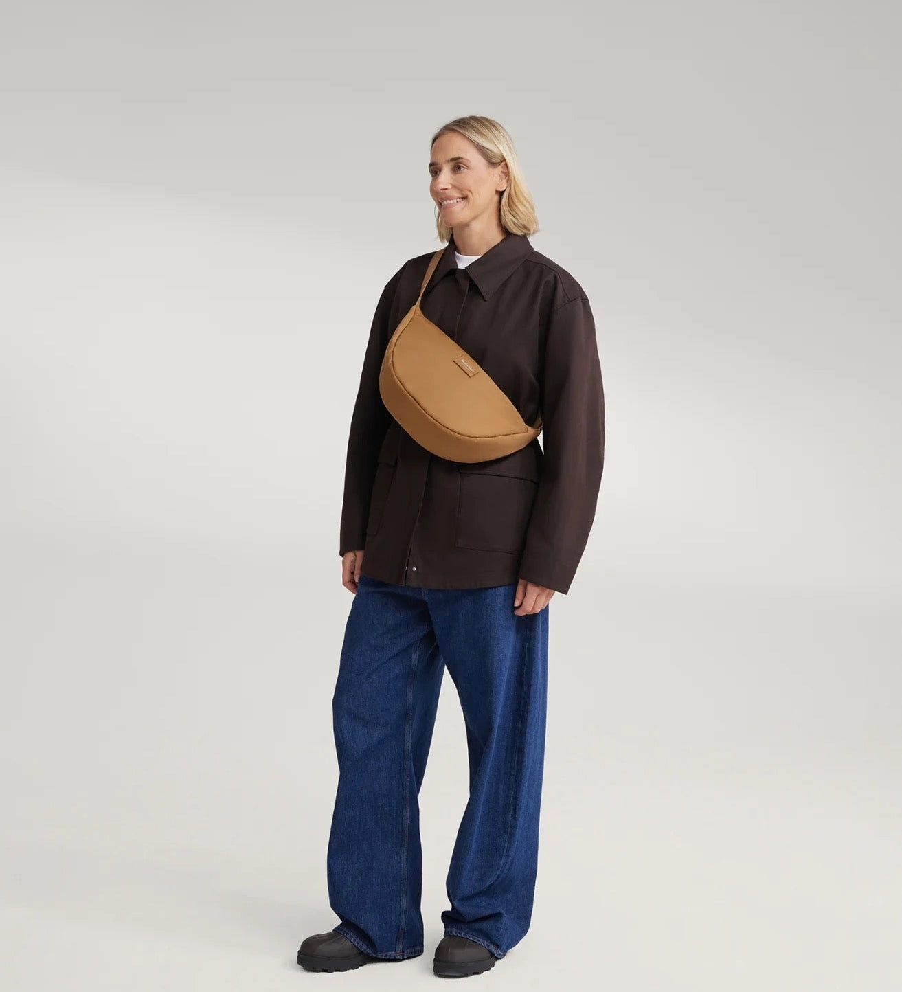 Crossbody ledvinka STUDIO NOOS Brown Technical Puffy | Lavly.cz