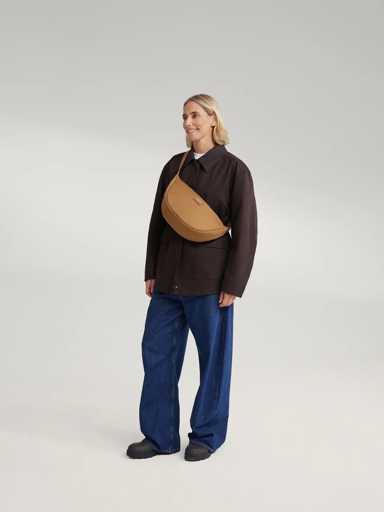 Crossbody ledvinka STUDIO NOOS Brown Technical Puffy | Lavly.cz