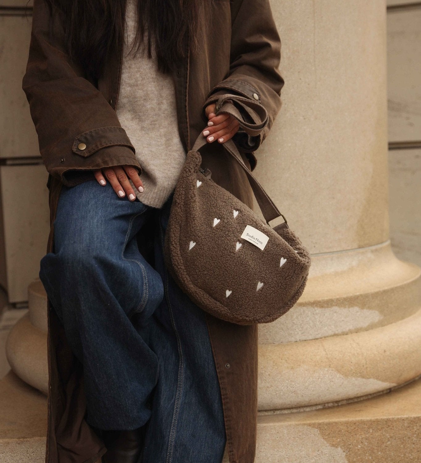 Crossbody ledvinka STUDIO NOOS Brown Teddy Hearts | Stylové doplňky pro děti a ženy | Lavly.cz