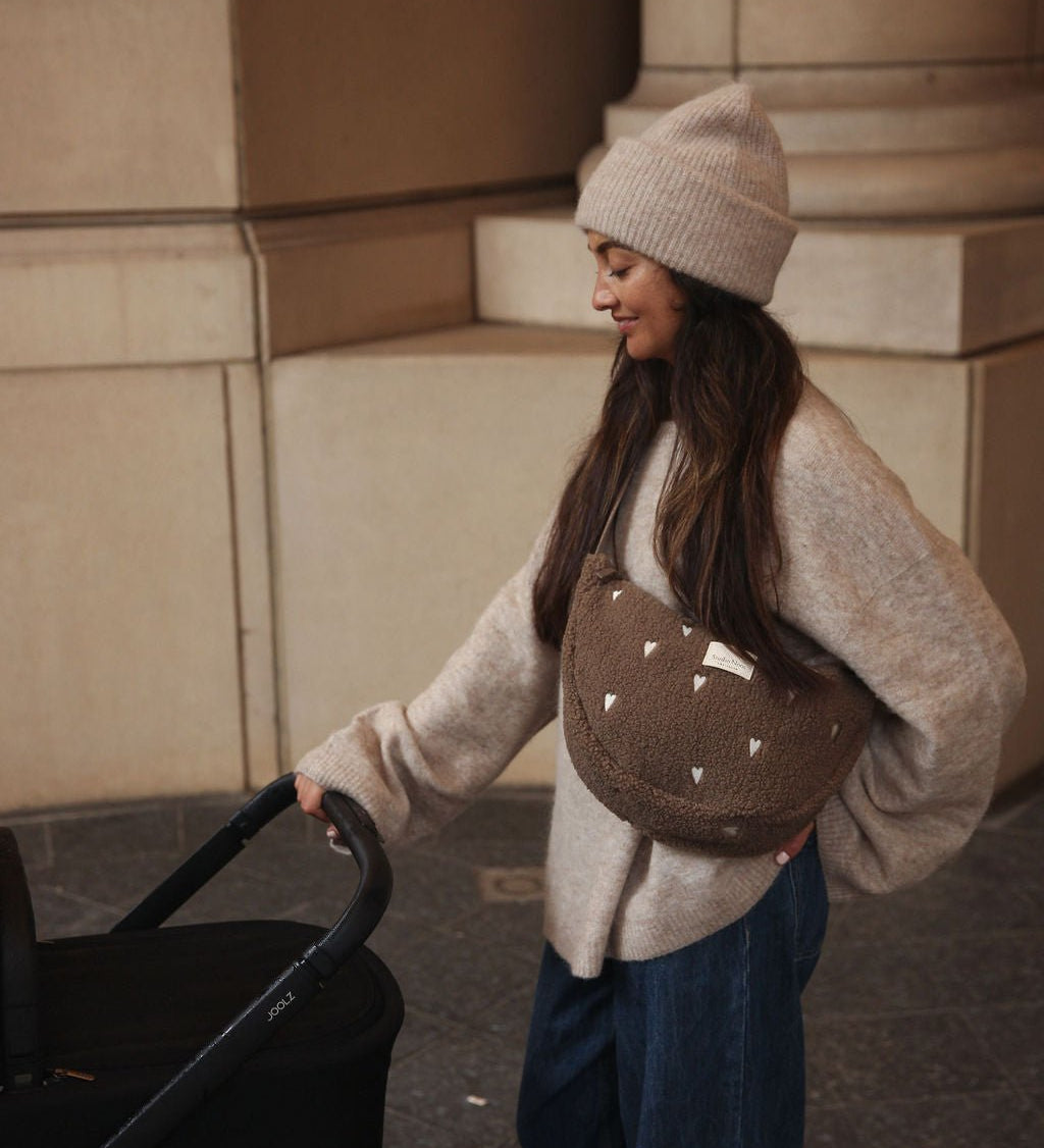 Crossbody ledvinka STUDIO NOOS Brown Teddy Hearts | Stylové doplňky pro děti a ženy | Lavly.cz