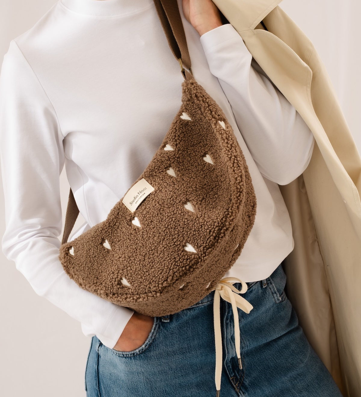 Crossbody ledvinka STUDIO NOOS Brown Teddy Hearts | Stylové doplňky pro děti a ženy | Lavly.cz