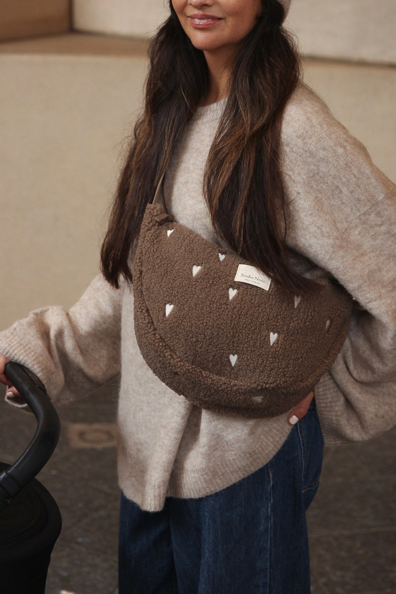 Crossbody ledvinka STUDIO NOOS Brown Teddy Hearts | Stylové doplňky pro děti a ženy | Lavly.cz
