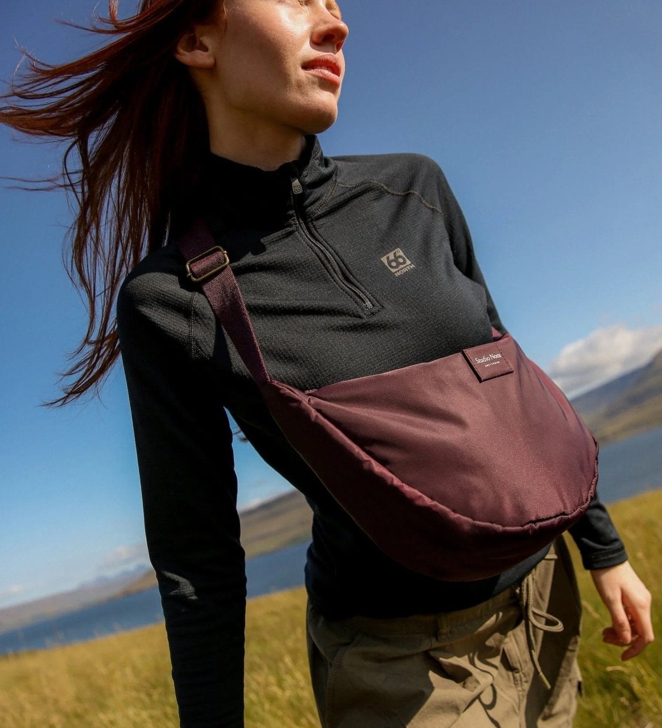 Crossbody ledvinka STUDIO NOOS Burgundy Technical Puffy | Lavly.cz