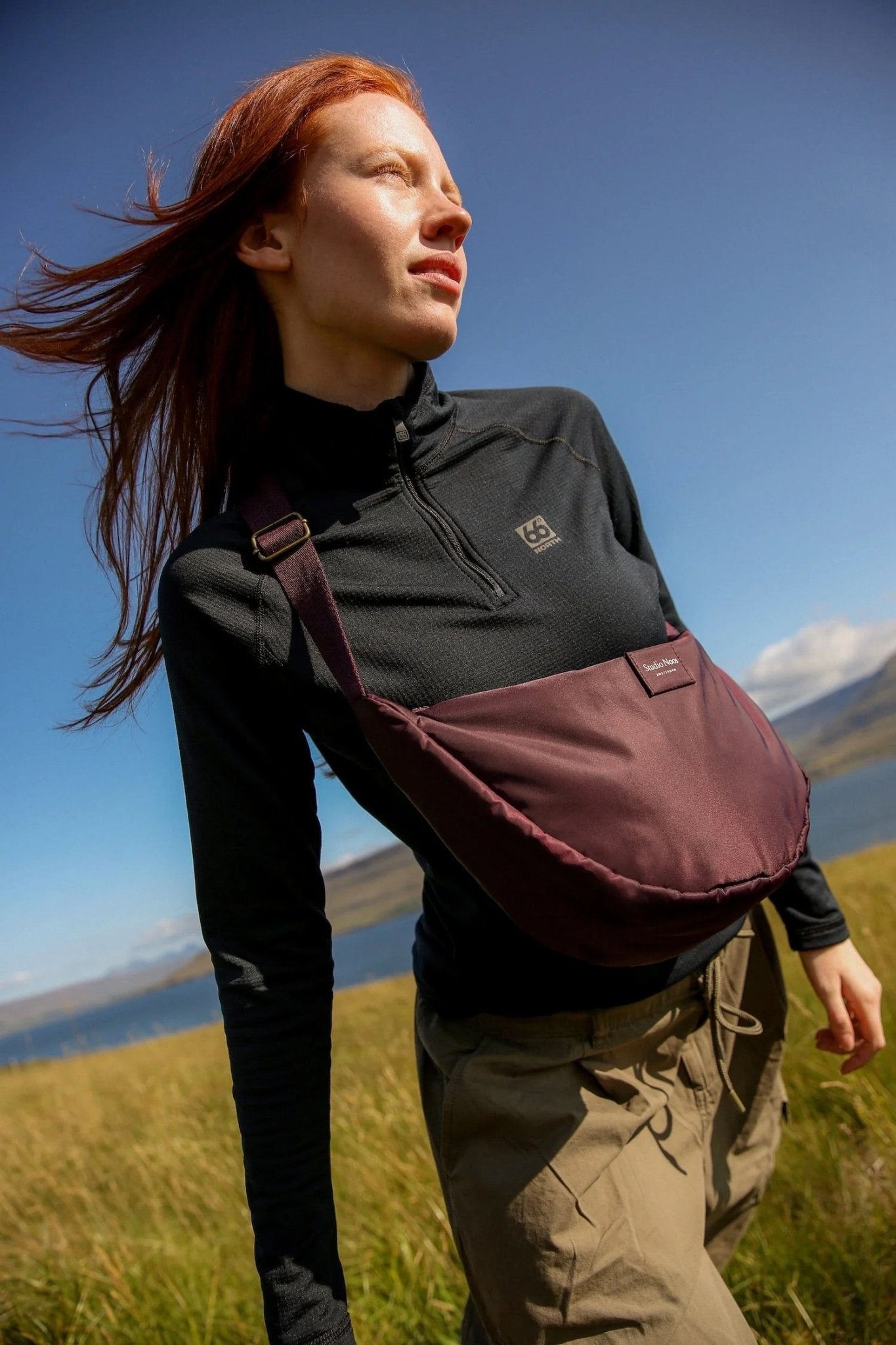 Crossbody ledvinka STUDIO NOOS Burgundy Technical Puffy | Lavly.cz