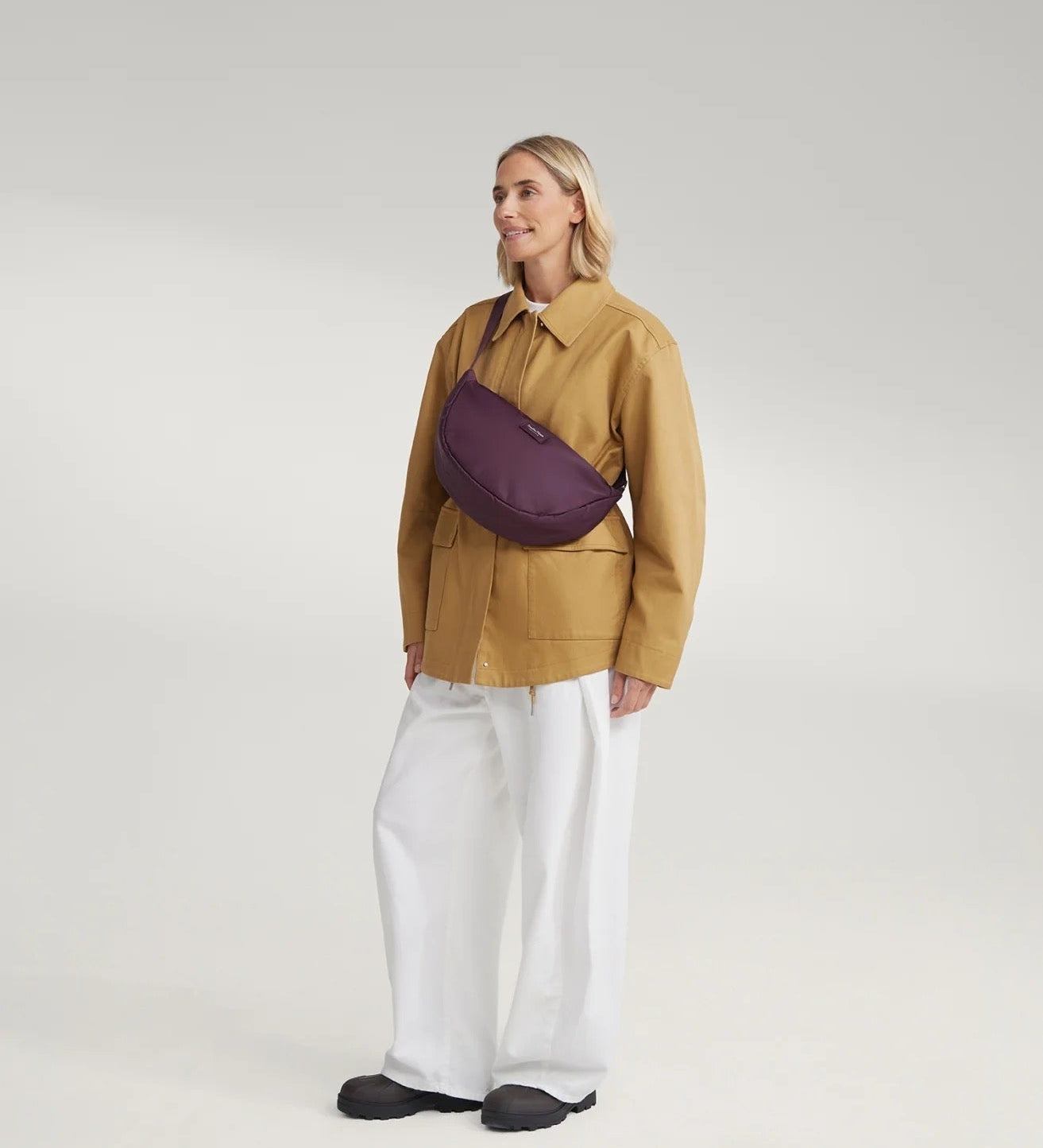 Crossbody ledvinka STUDIO NOOS Burgundy Technical Puffy | Lavly.cz