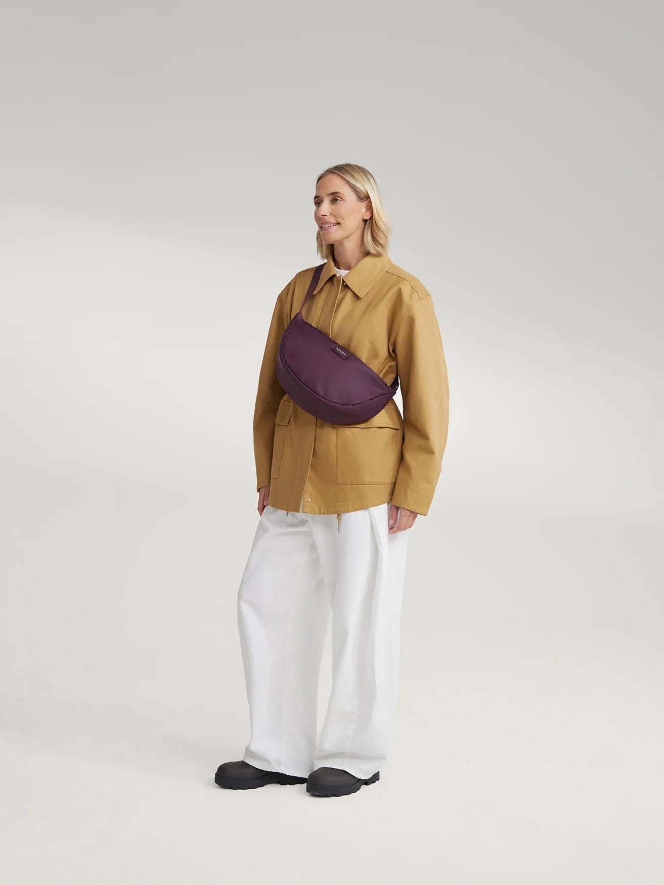 Crossbody ledvinka STUDIO NOOS Burgundy Technical Puffy | Lavly.cz