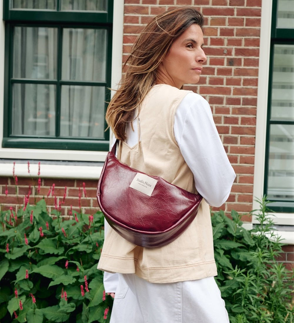 Crossbody ledvinka STUDIO NOOS Burgundy Vegan Leather | Lavly.cz