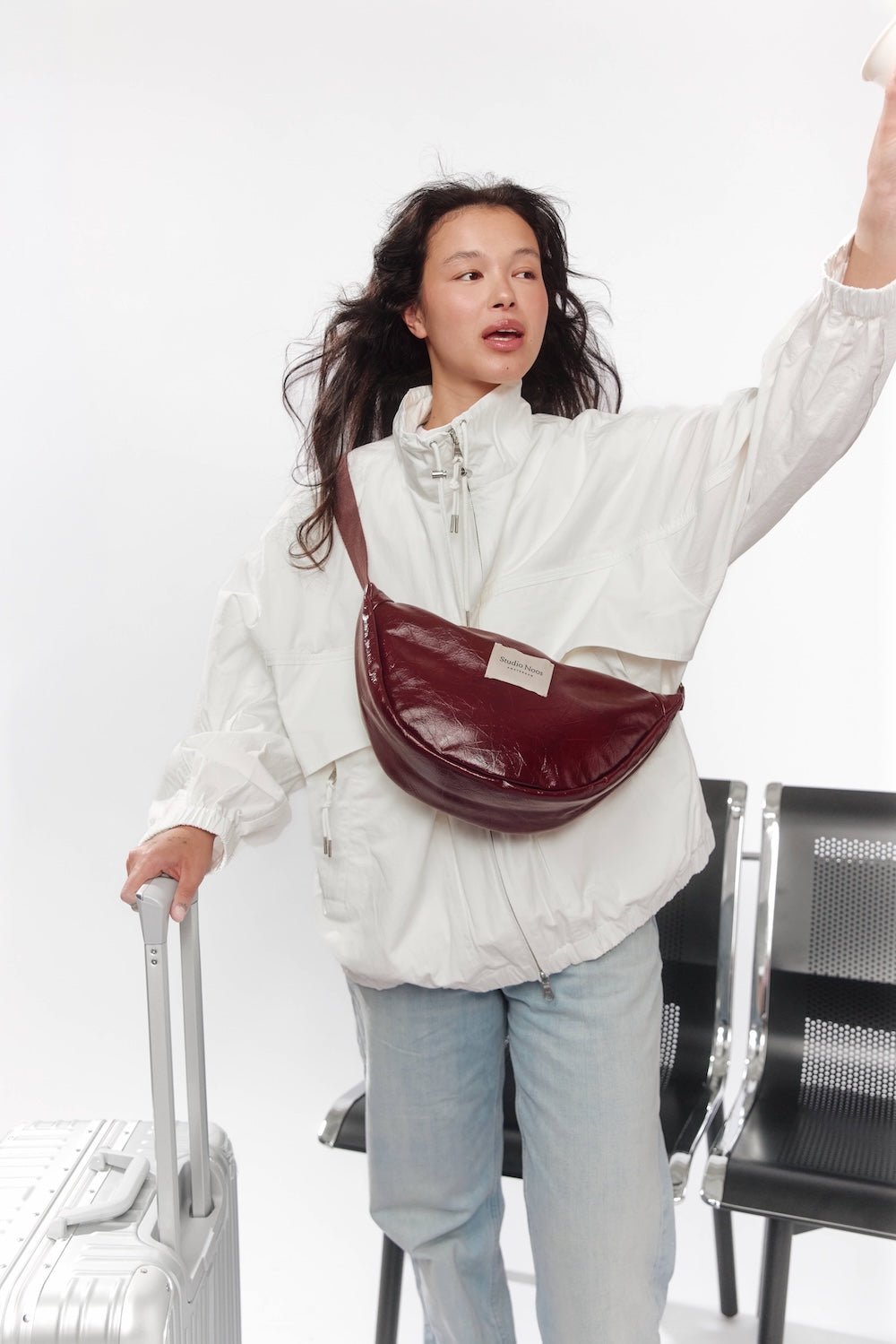 Crossbody ledvinka STUDIO NOOS Burgundy Vegan Leather | Lavly.cz