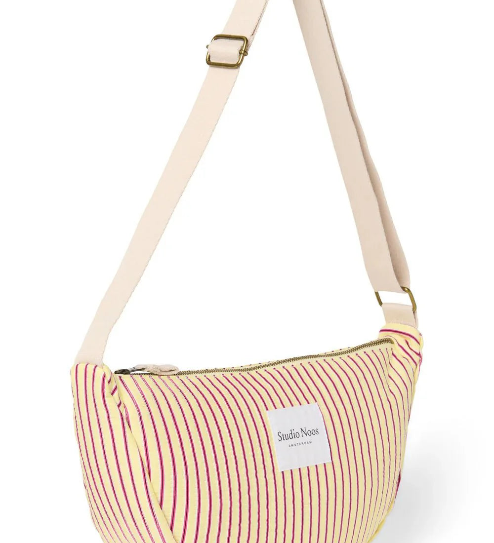 Crossbody ledvinka STUDIO NOOS Butter Yellow Poplin Striped | Lavly.cz