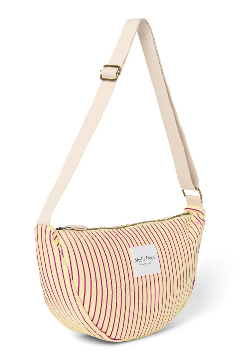 Crossbody ledvinka STUDIO NOOS Butter Yellow Poplin Striped | Lavly.cz