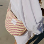Crossbody ledvinka STUDIO NOOS Butter Yellow Poplin Striped | Lavly.cz