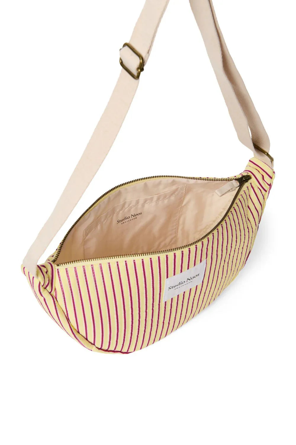 Crossbody ledvinka STUDIO NOOS Butter Yellow Poplin Striped | Lavly.cz