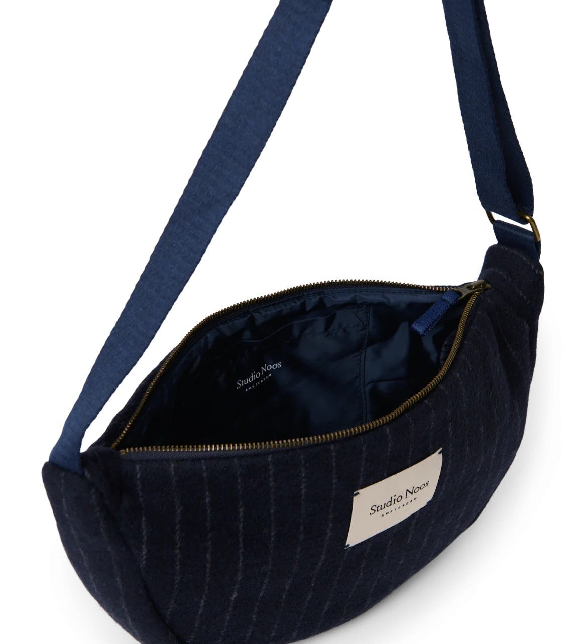 Crossbody ledvinka STUDIO NOOS Dark Blue Flannel Chalkstripe | Lavly.cz