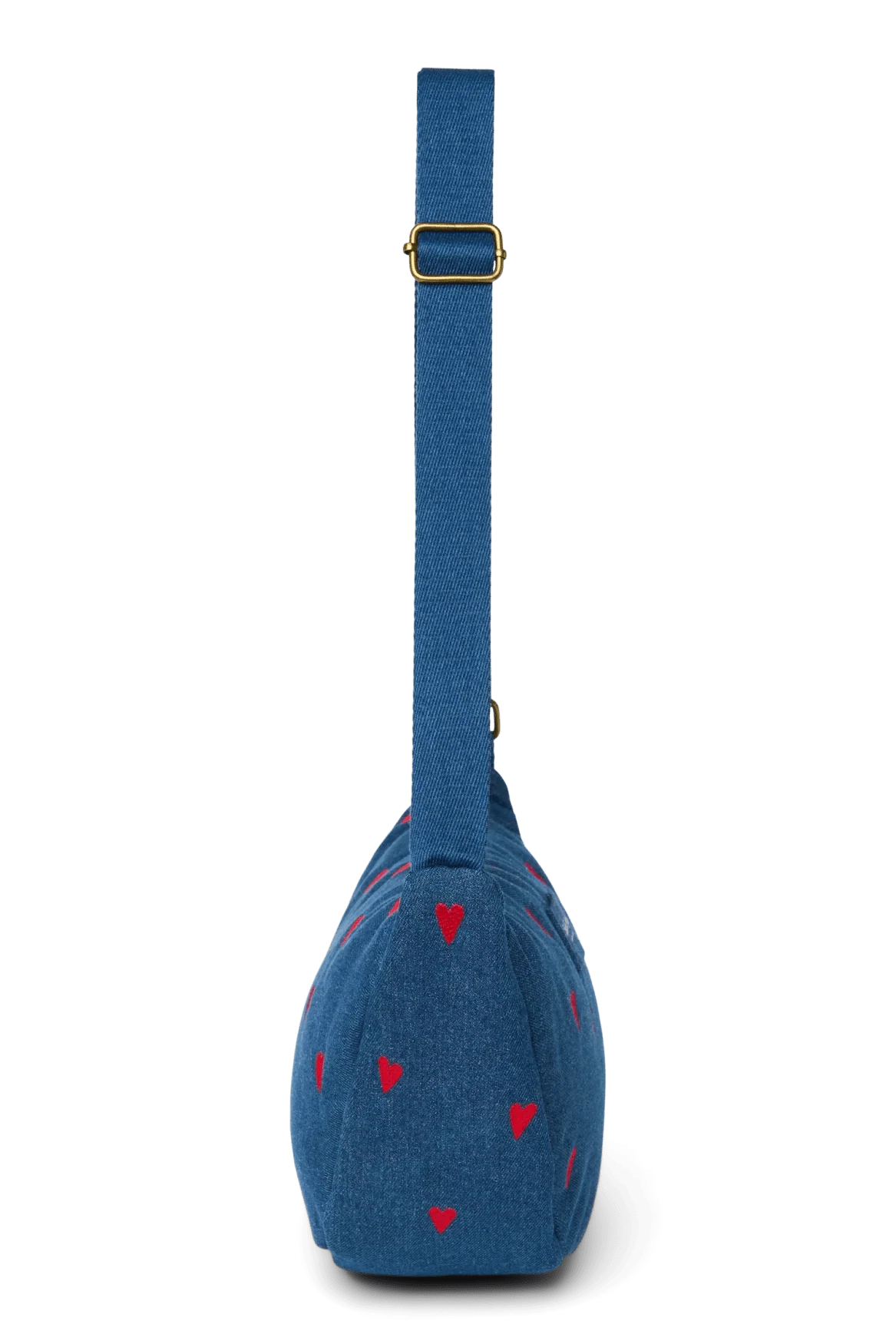 Crossbody ledvinka STUDIO NOOS Dark Blue Red Hearts Denim | Lavly.cz