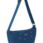 Crossbody ledvinka STUDIO NOOS Dark Blue Red Hearts Denim | Lavly.cz