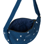 Crossbody ledvinka STUDIO NOOS Dark Blue White Hearts Denim | Lavly.cz
